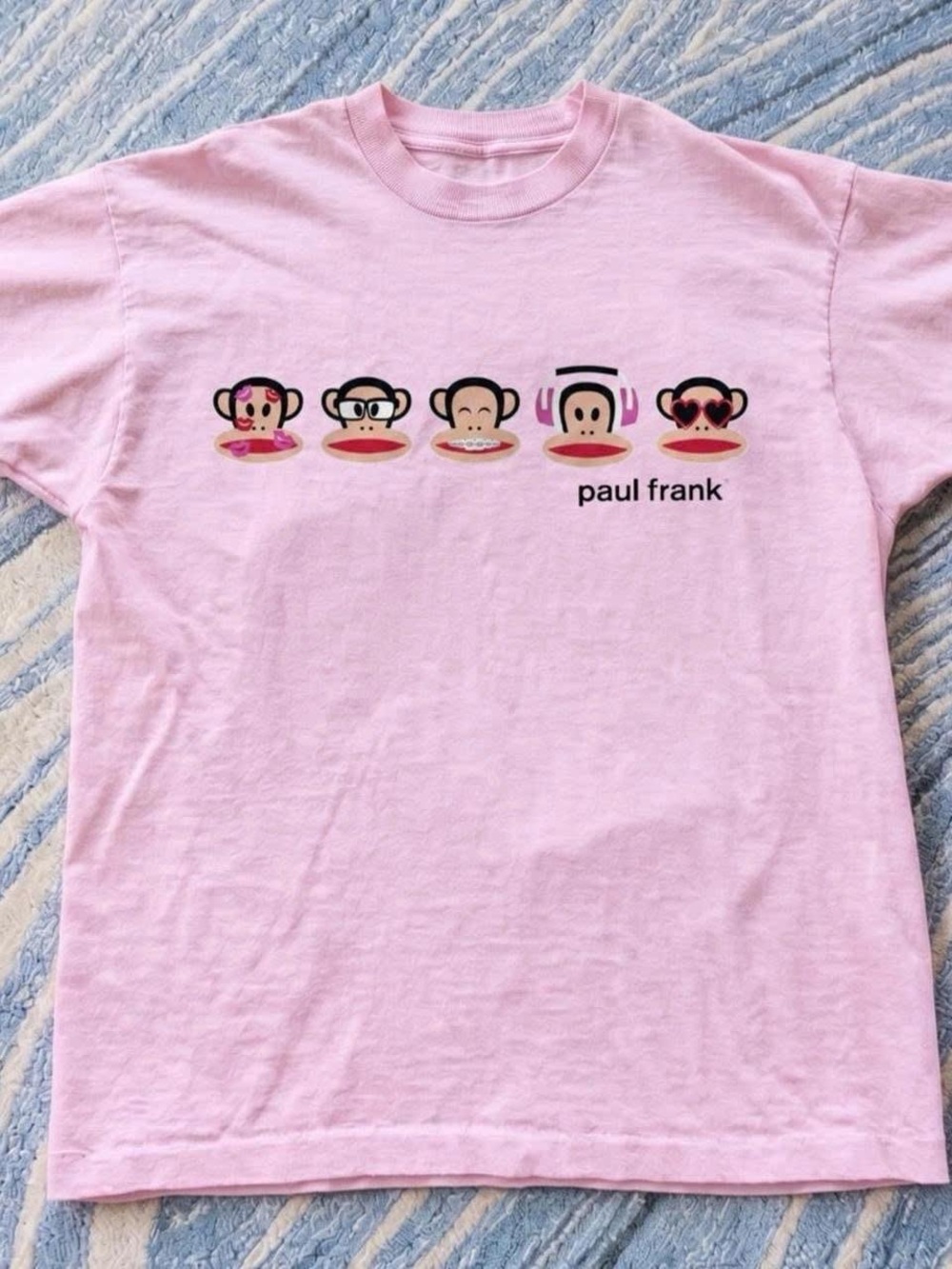 Gildan Pink Paul Frank Short-Sleeve Tee with Monkey Face Row